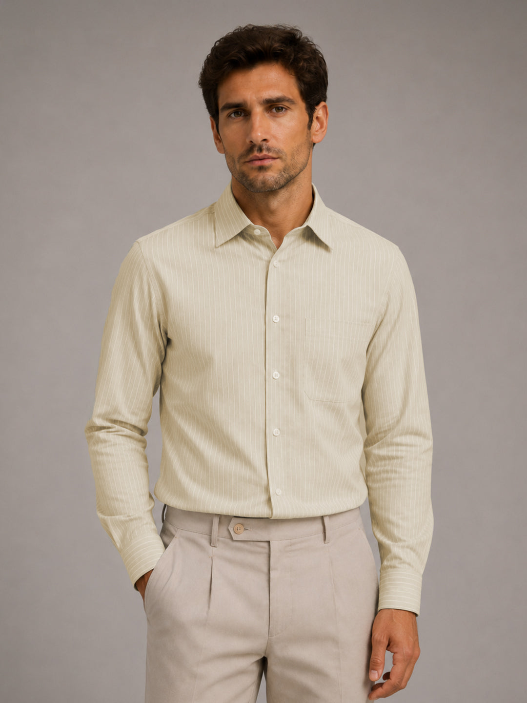 Pink & Cream Pinstripe Oxford Pack of 2 Shirts For Men