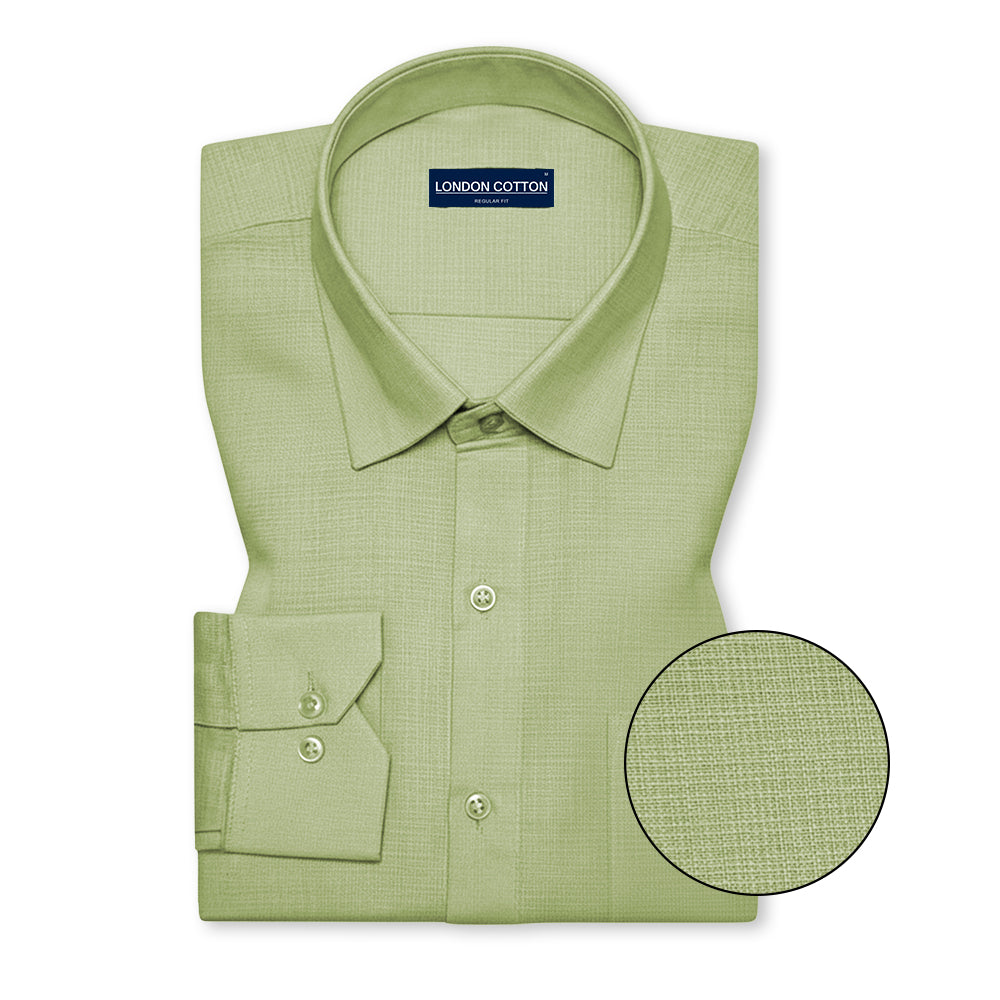 Sage Textured Linen Shirt For Men