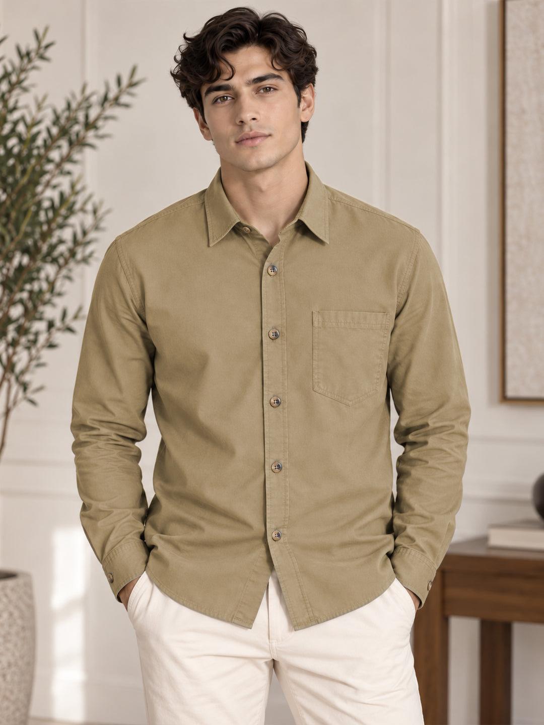 Classic Beige Cargo Shirt