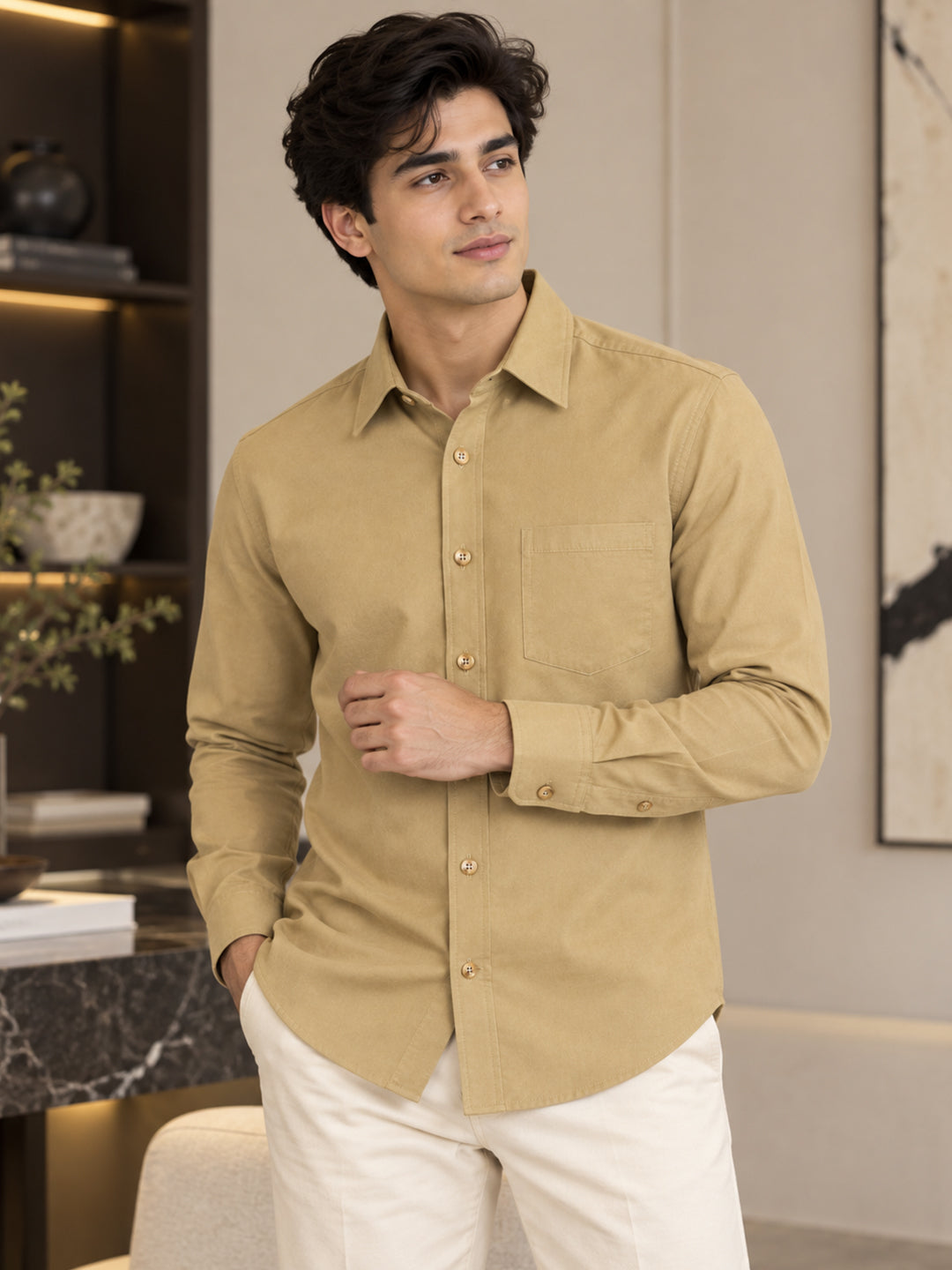 Classic Cream Cargo Shirt