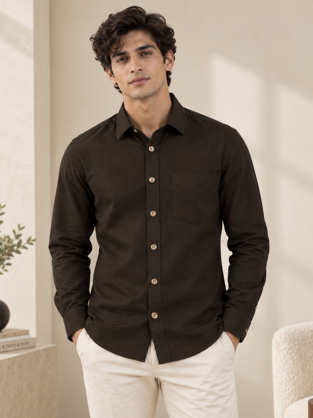 Classic Dark Brown Cargo Shirt
