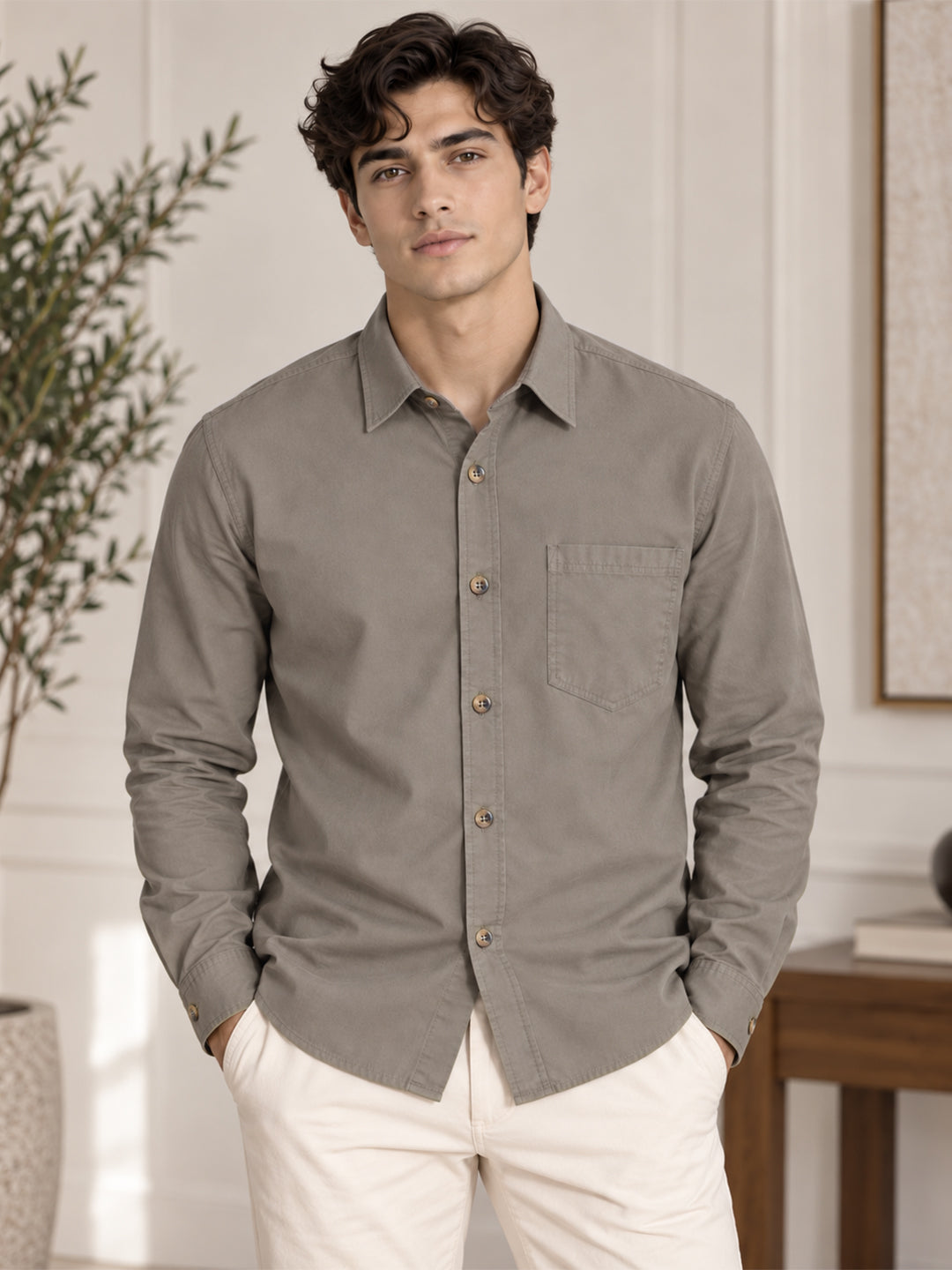 Classic Khaki Cargo Shirt