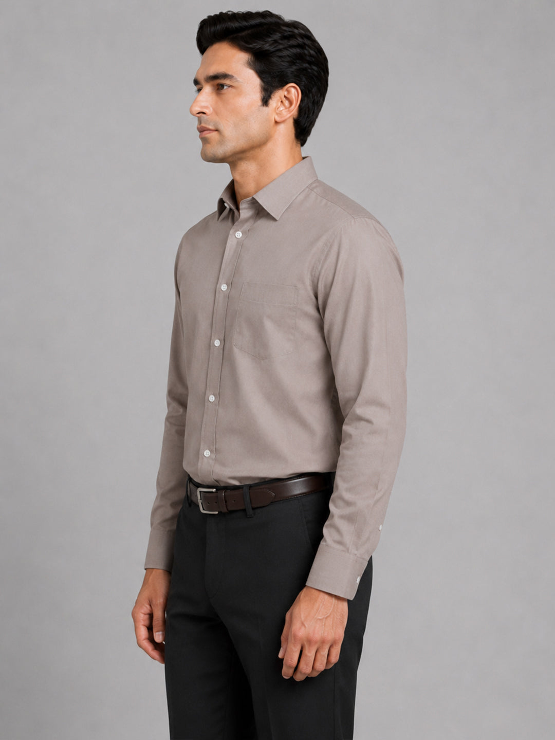Pack of 2 White & Brown Formal Oxford Cotton Shirt For Men