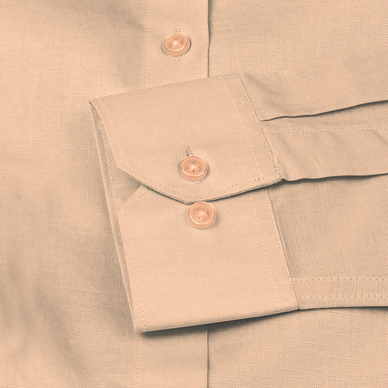 Cream Solid Linen Shirt for Man