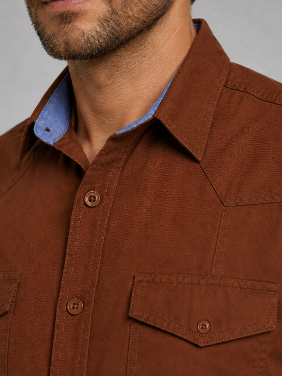 Pack Of 2 Cargo Style Cream & Brown Shirt