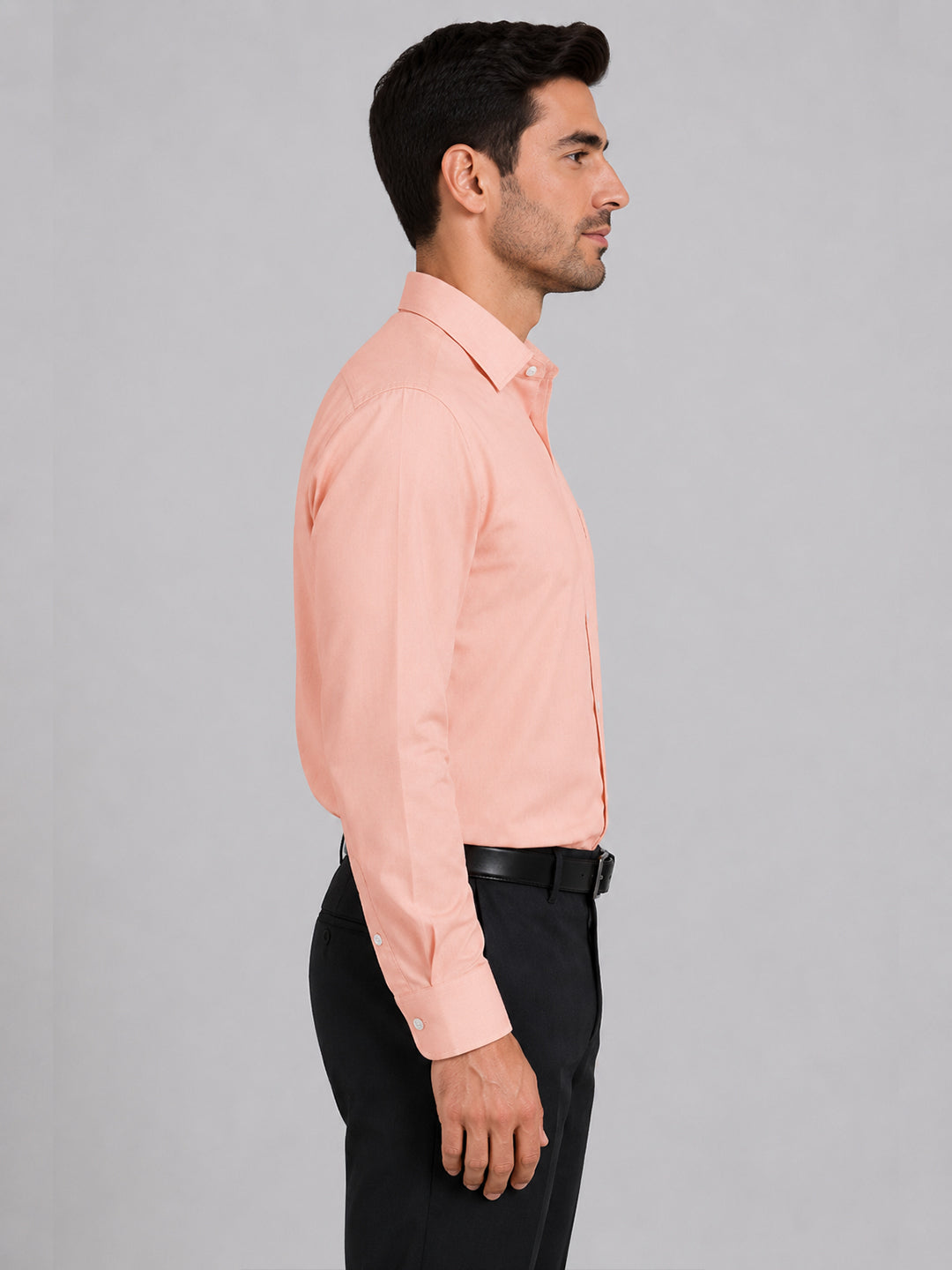 Peach Formal Oxford Cotton Shirt For Men