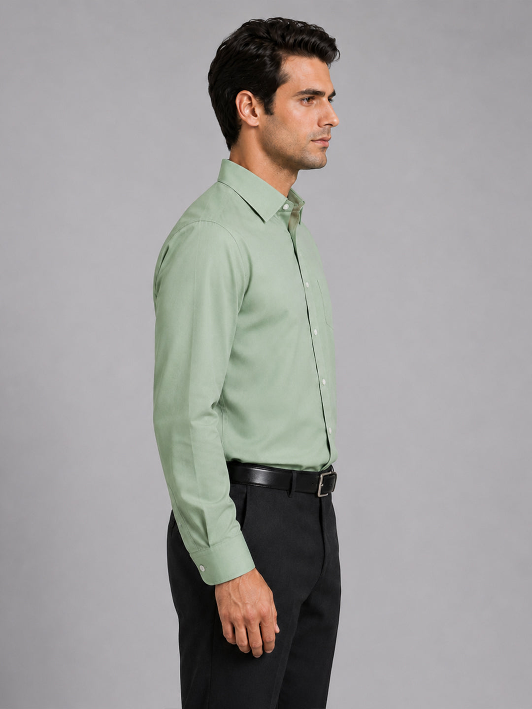 Sea Green Formal Oxford Cotton Shirt For Men