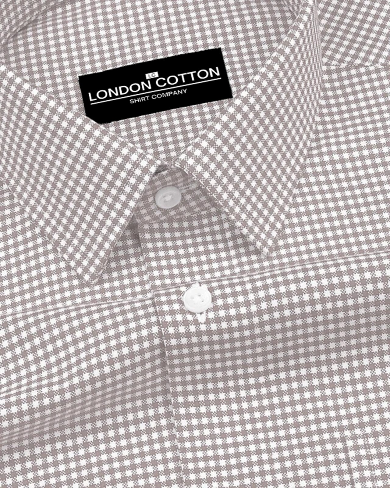 Beige Check Oxford Premium Cotton Shirt For Men
