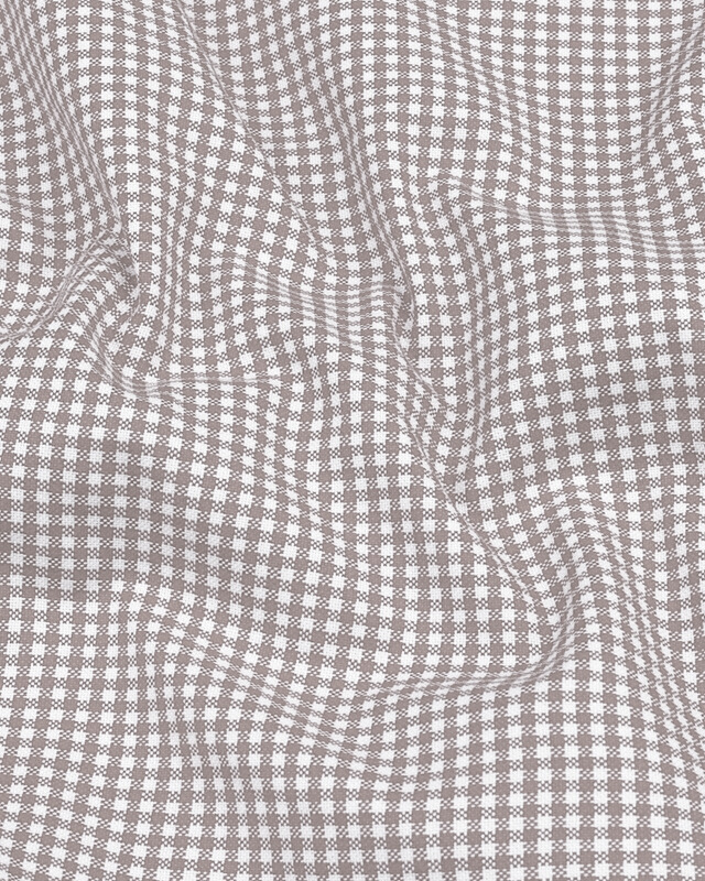 Beige Check Oxford Premium Cotton Shirt For Men