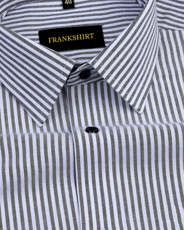 Black Stripe Oxford Premium Cotton Shirt For Men