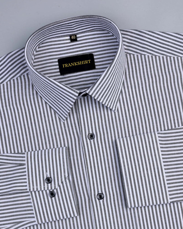 Black Stripe Oxford Premium Cotton Shirt For Men