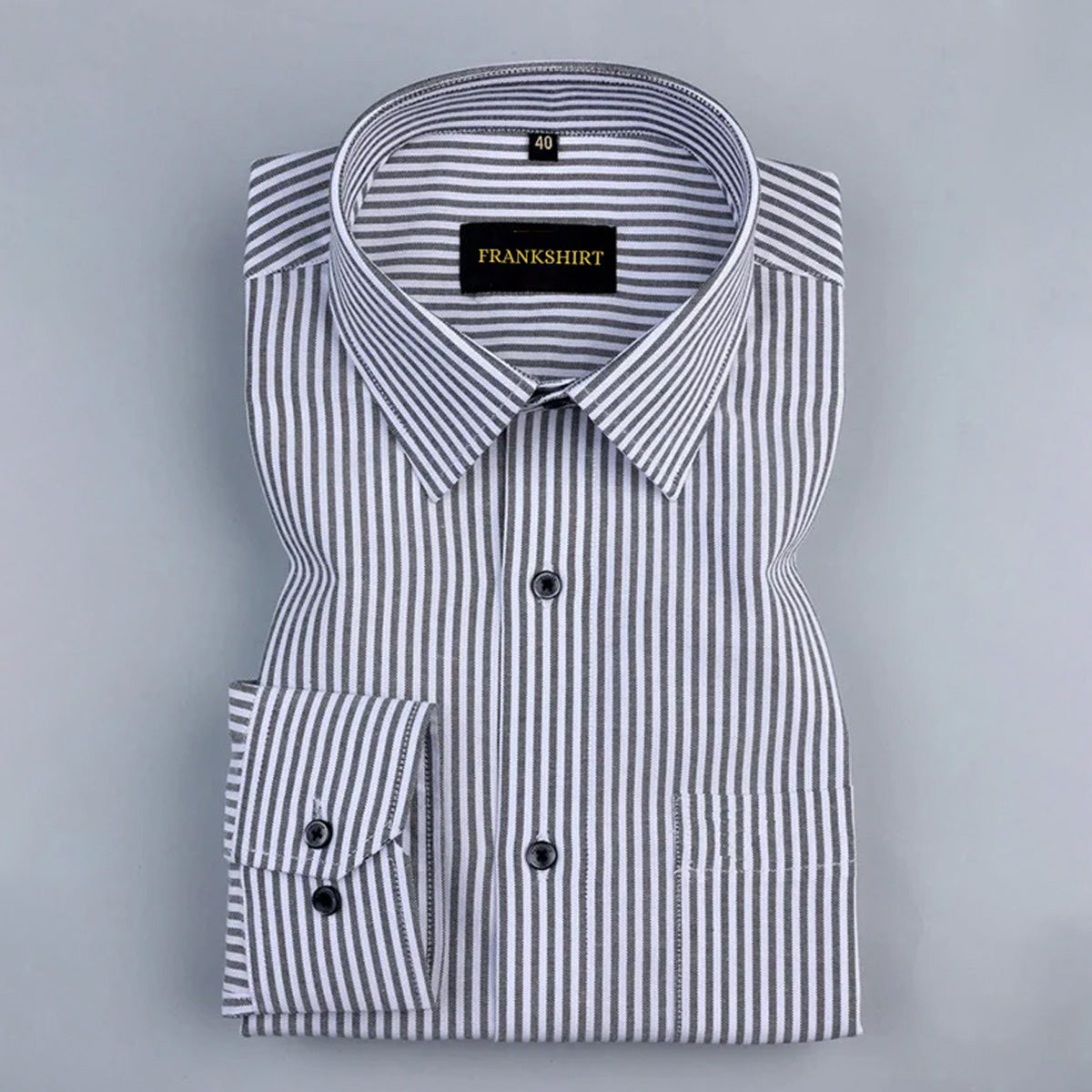 Black Stripe Oxford Premium Cotton Shirt For Men