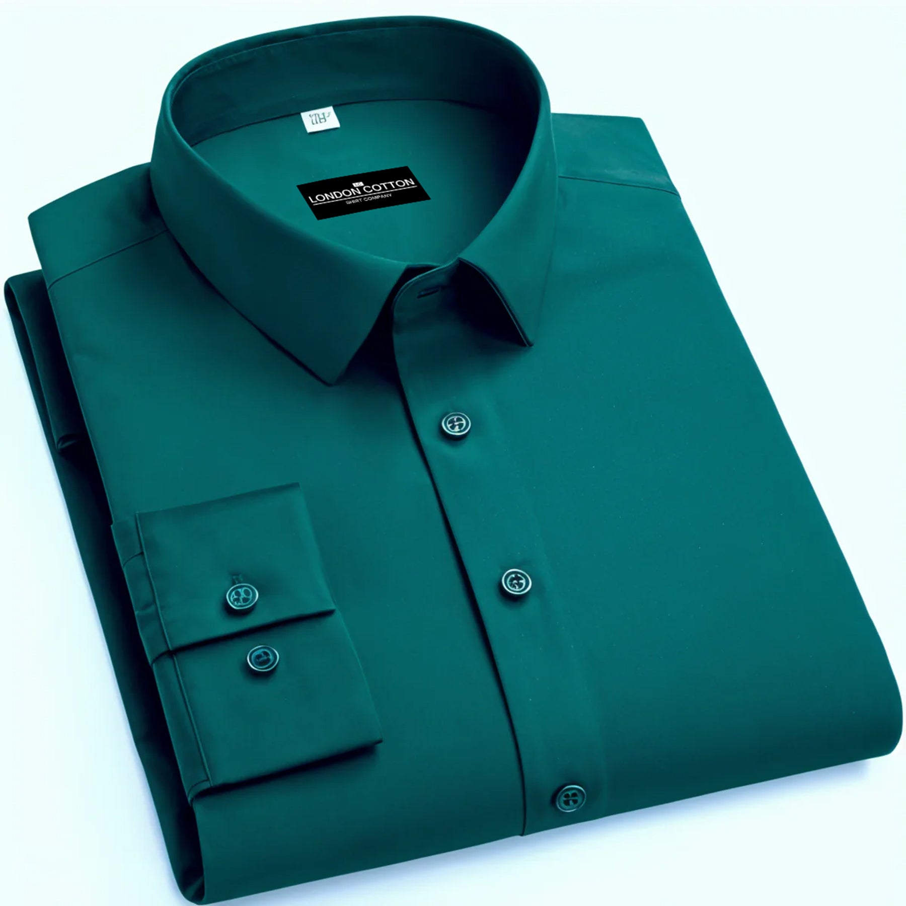 Plain Solid Cotton Shirt (Bottle Green)