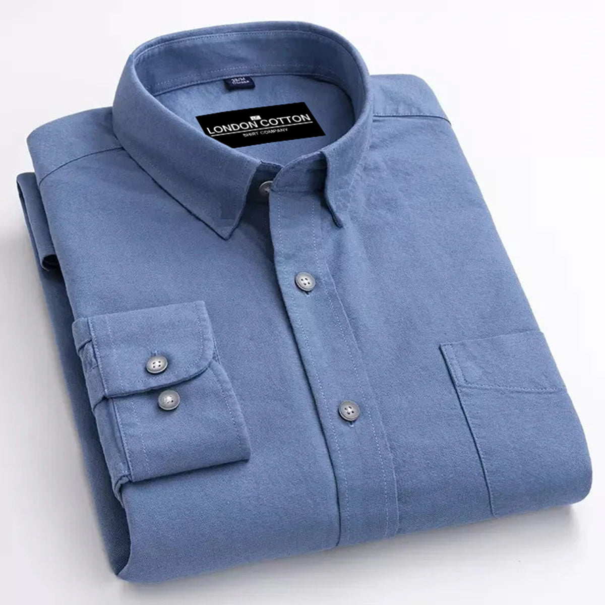 Casual Pure Cotton Denim Blue Color Shirt for Man