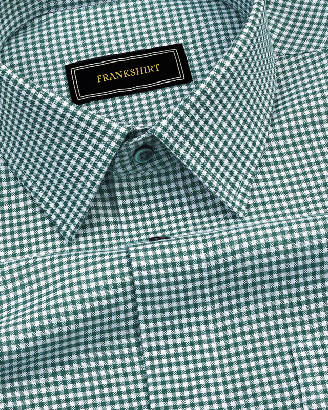 Green Check Oxford Premium Cotton Shirt For Men