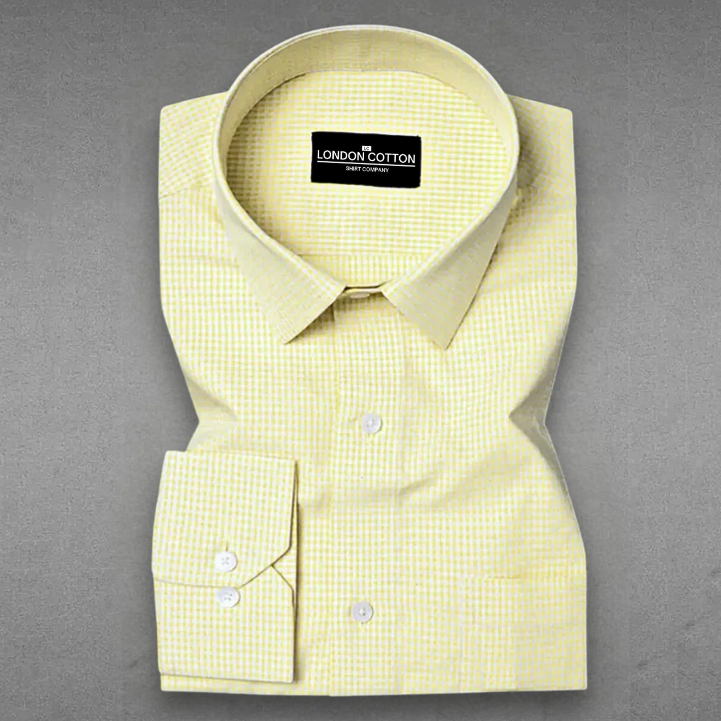 Lemon Check Oxford Premium Cotton Shirt For Men