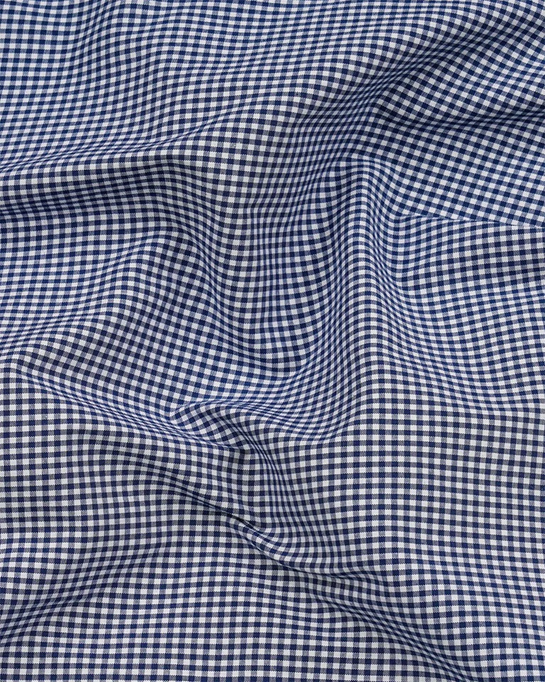 Navy Blue Check Oxford Premium Cotton Shirt For Men