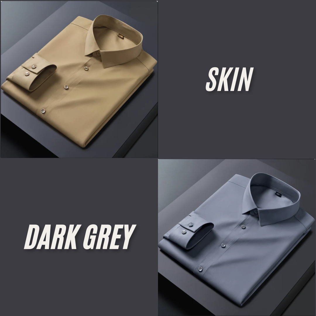 Pack of 2 Premium Cotton Solid Shirt for Man (Skin, Dark Grey)