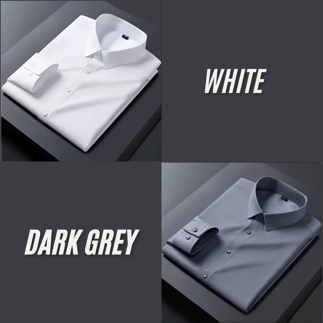 Pack of 2 Premium Cotton Solid Shirt for Man (White, Dark Grey)