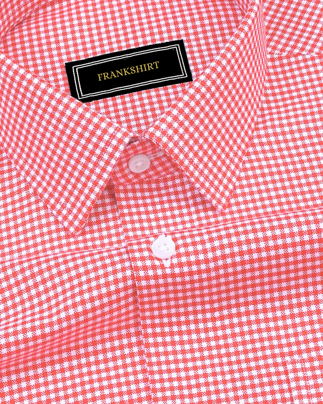 Red Check Oxford Premium Cotton Shirt For Men