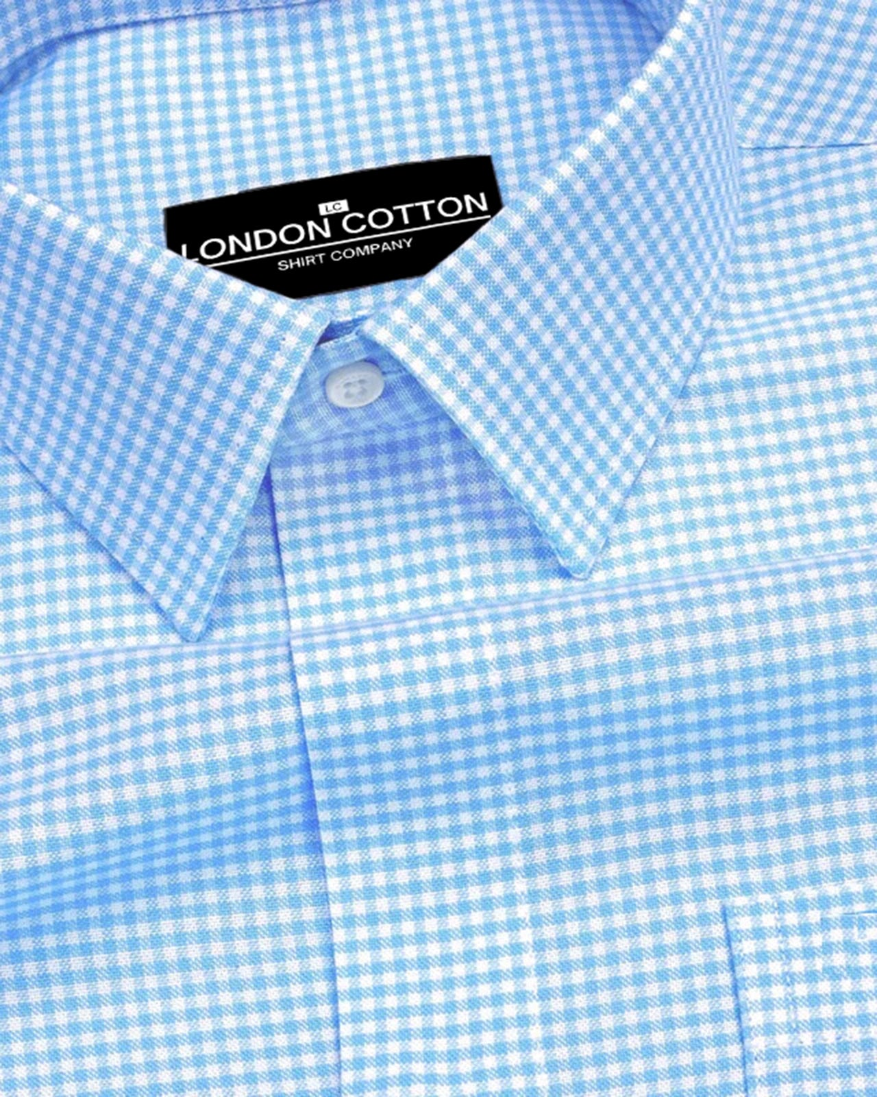Sky Blue Check Oxford Premium Cotton Shirt For Men