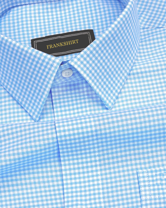 Sky Blue Check Oxford Premium Cotton Shirt For Men