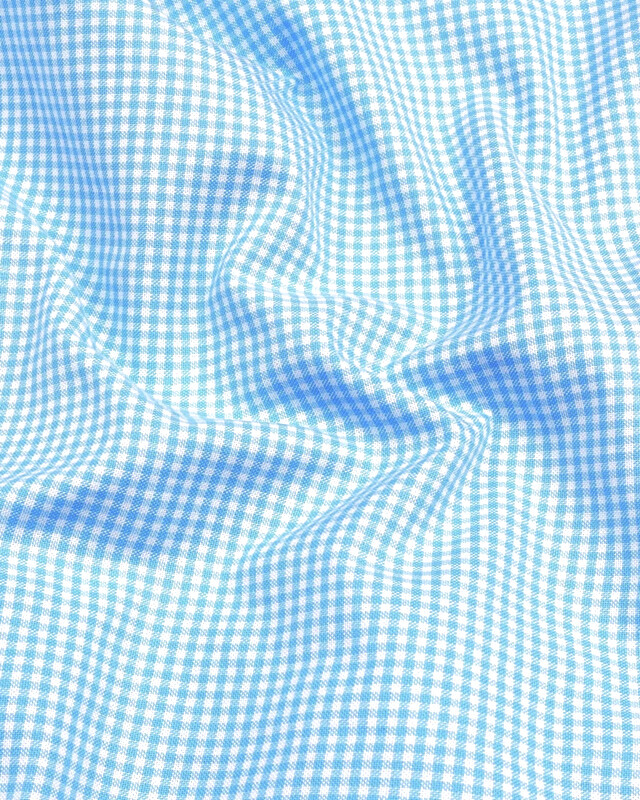 Sky Blue Check Oxford Premium Cotton Shirt For Men