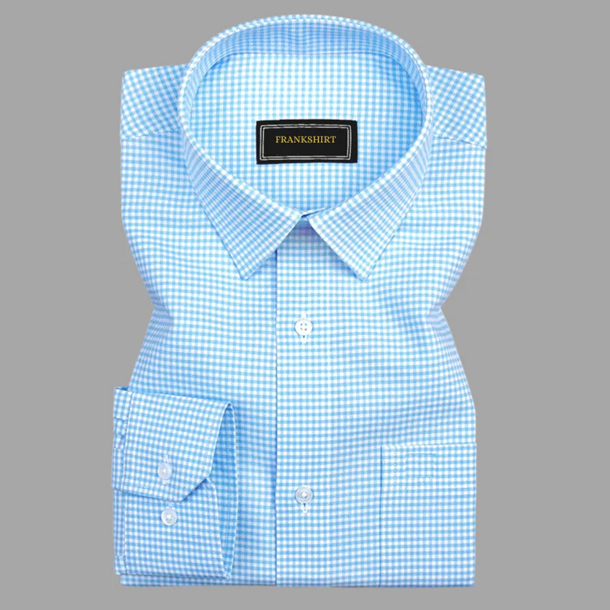 Sky Blue Check Oxford Premium Cotton Shirt For Men