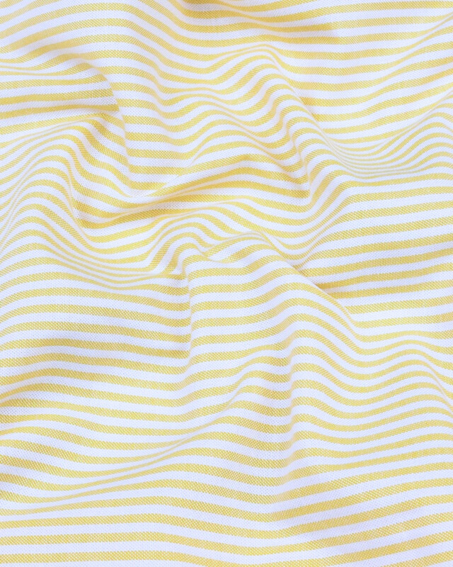 Yellow Stripe Oxford Premium Cotton Shirt For Men