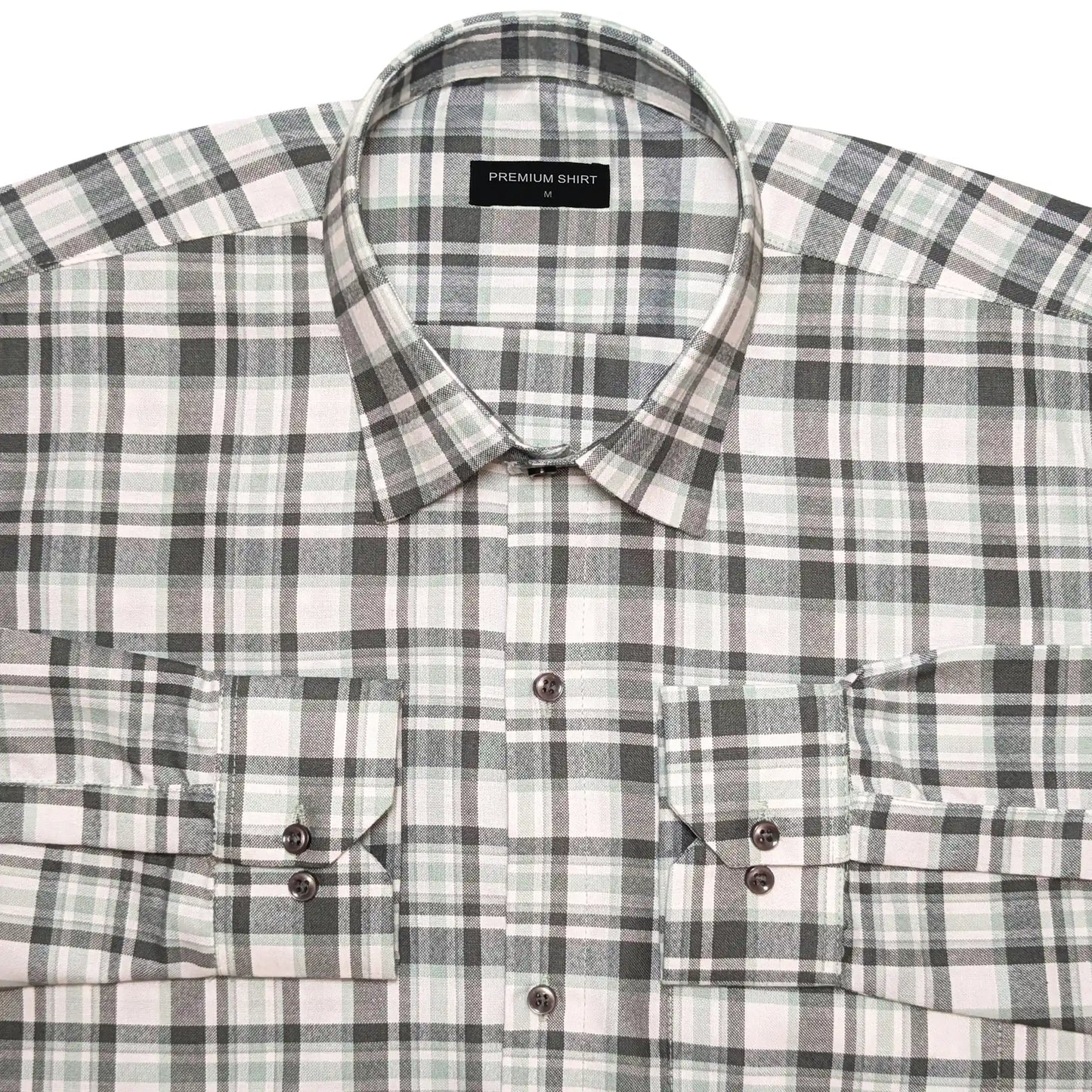 Forest Green Classic Check Cotton Blend Shirt for Men