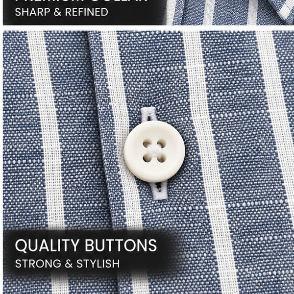Men's Dark Grey Striped Linen Textured Shirt – Regular Fit (Copy)