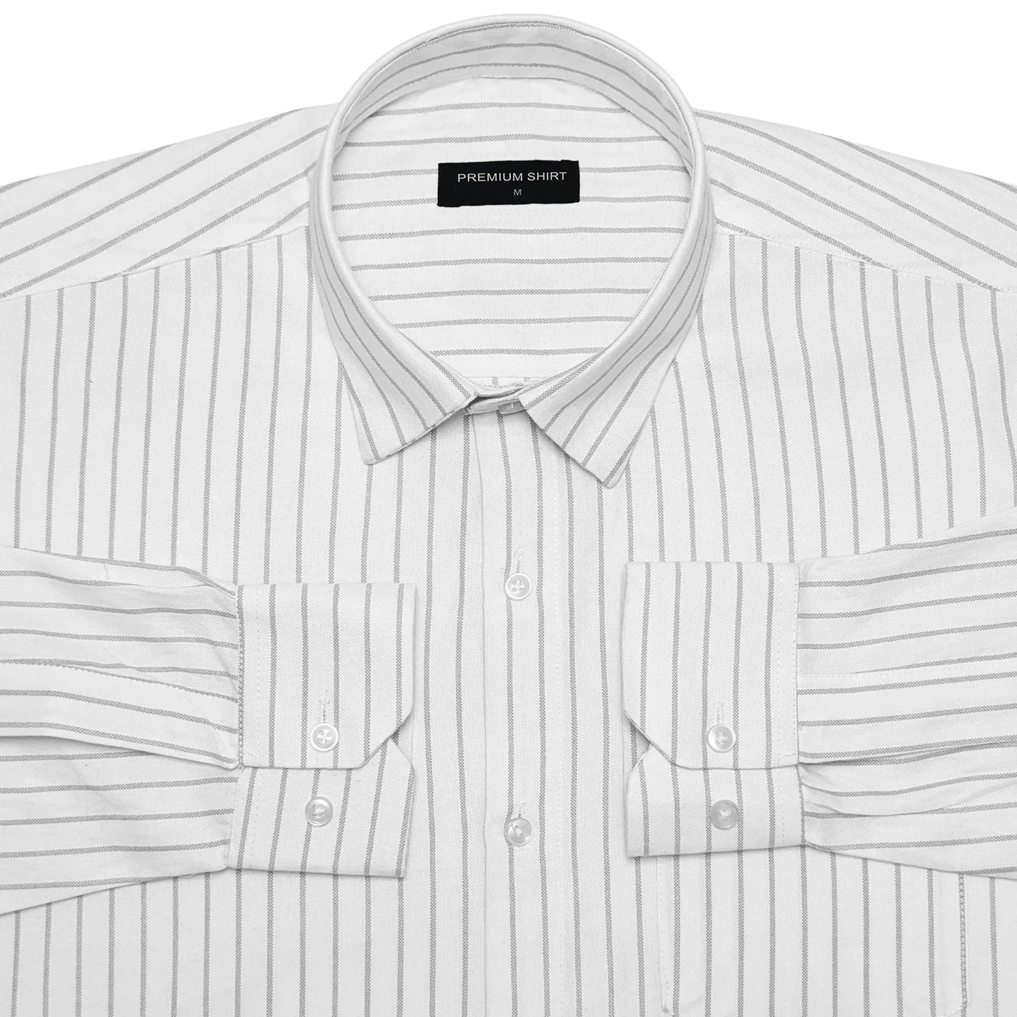 Bold Grey Pinstripe Oxford Shirt For Men