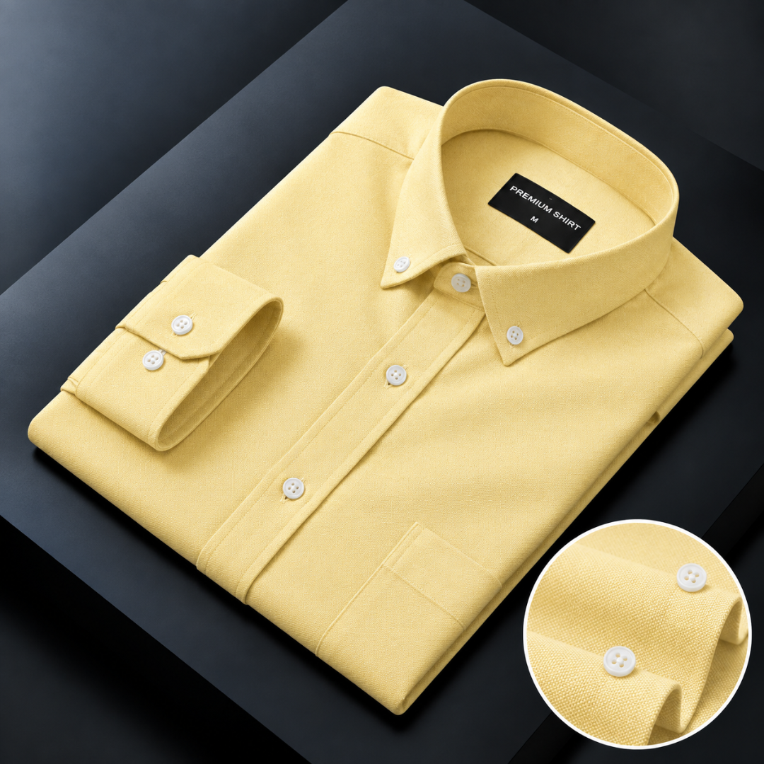 Oxford Cotton Lemon Shirt For Men