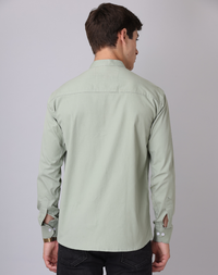 Chinese Collar Pista Tailored Fit Cotton Casual Shirt for Man