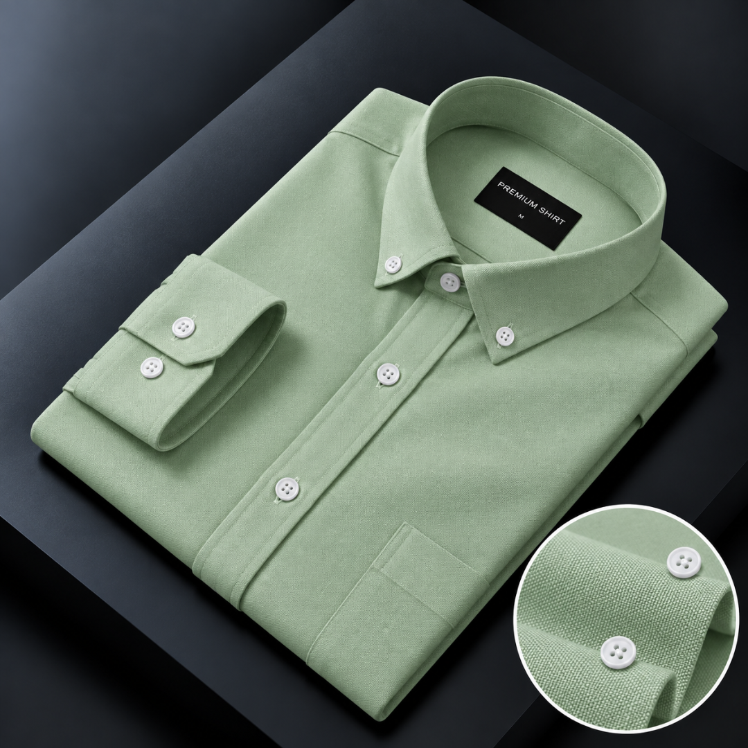 Oxford Cotton Sea Green Shirt For Men