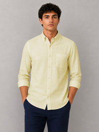 Soft Lemon Linear Linen Shirt