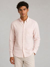 Peach Linear Linen Shirt