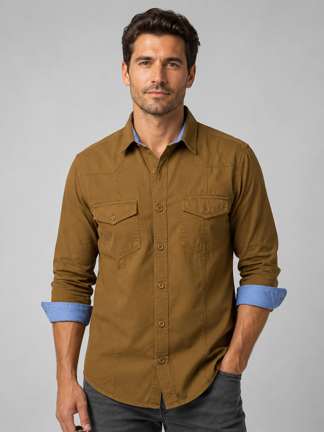Cargo Style Mehendi Shirt