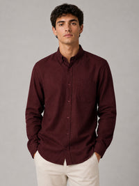 Maroon Linear Linen Shirt