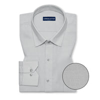 Silver Textured Linen Shirt For Men