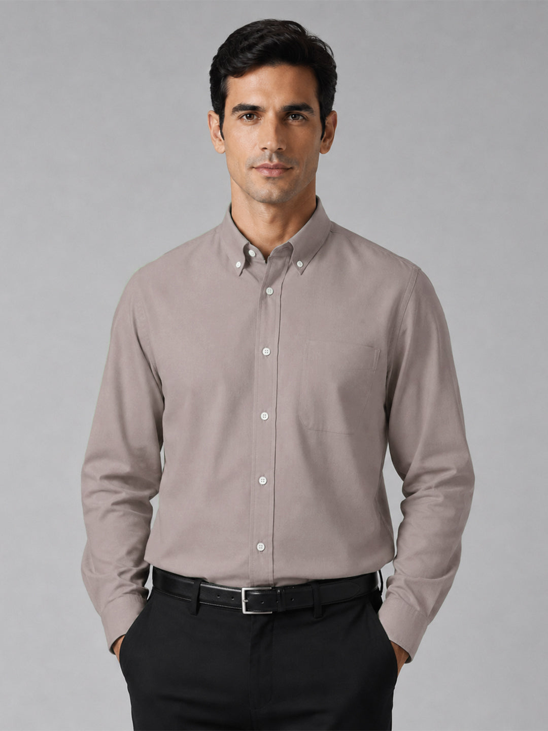 New Brown Oxford Cotton Shirt For Men