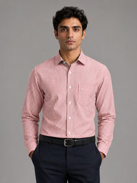 Bold Red & Mint Green Oxford Pack of 2 Shirts For Men