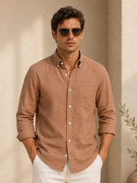 Brown Linen Shirt For Men