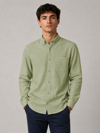 Soft Sage Linear Linen Shirt