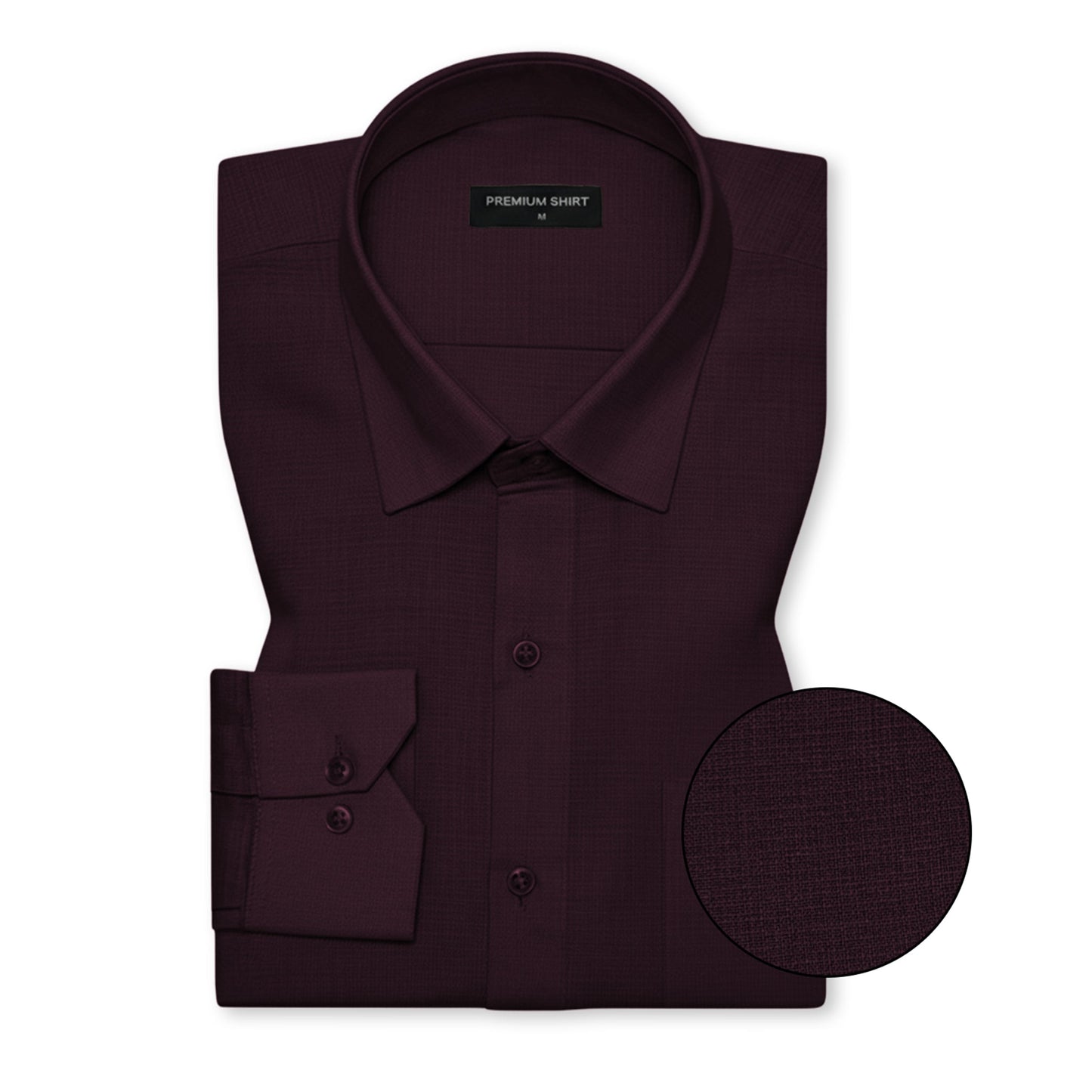 Wine Textured Linen Shirt For Men