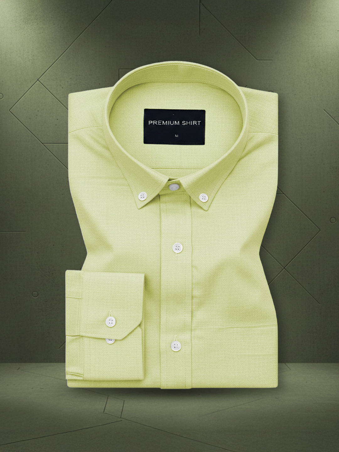 Oxford Cotton Lime Green Shirt For Men