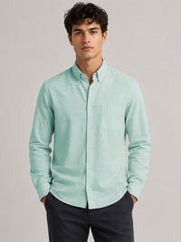 Turkish Blue Linear Linen Shirt