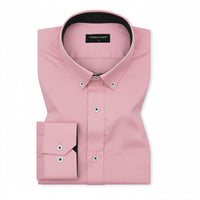 Rose Gold Satin Contrast Collar Shirt for Men