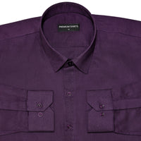 Wine Oxford Cotton Shirt For Men