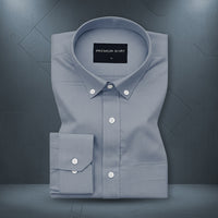 Oxford Cotton Dark Blue Shirt For Men